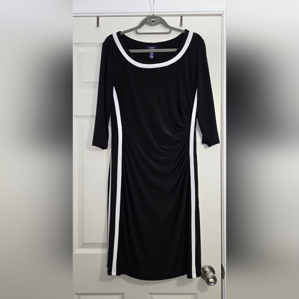 BLACK AND WHITE CHAPS DRESS